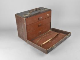 A Mid 20th Century Leather Surgeon's or Doctor's Field Case, the Hinged Lid Revealing Three