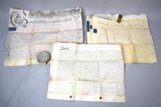 A Collection of Legal Documents on Vellum From 1761-1888, Some with Seals but Tin Seal Broken