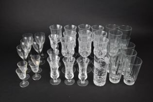 A Collection of Various Drinking Glasses to Include Wines, Tumblers etc