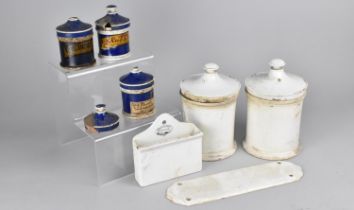 A Collection of Various 19th Century Apothecary or Chemist Ceramic Items to Comprise Two Large White