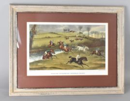 A Framed Print, Vale of Aylesbury Steeple Chase, Subject 39x25cm Frame 55x44cm