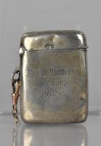 A Silver Vesta Case by Horton & Allday, Inscribed 'PTE J MORGAN Kings Royal Rifles 1916-19' and