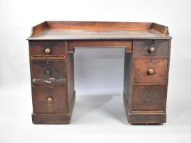 An Early 19th Century Mahogany Campaign Galleried Writing Desk with Inset Leather Panelled Top,
