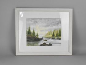 A Framed Watercolour, Woodland Stream Landscape, Signed and Dated, Subject 34x27cm and Frame,
