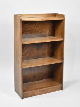 An Edwardian Oak Galleried Three Shelf Open Bookcase, 46cms Wide and 76cms High