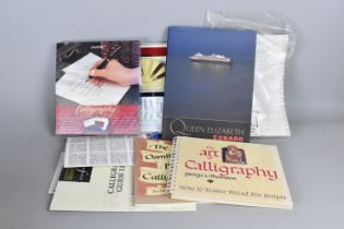 A Collection of Various Calligraphy Items, Labels and Queen Elizabeth Cunard Book