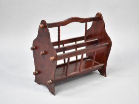 A Late 20th Century Stained Wooden Two Division Magazine Rack, 42cms Wide