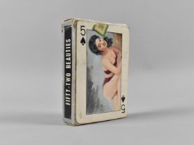 A Pack of Mid 20th Century Chinese Playing Cards Decorated with Risque Bathing Belles, Complete with