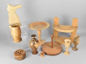 A Collection of Various Treen To Comprise Tazza, Vases etc