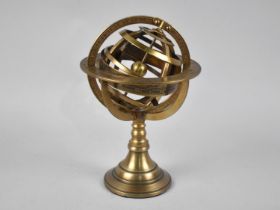 A Reproduction Desk Top Brass French Armillary Sphere, 91cms High