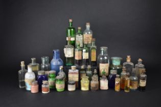 A Collection of Thirty-Six Various 19th and 20th Century Chemist's and Apothecary Bottles and