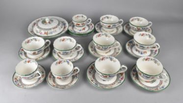 A Collection of Copeland "Chinese Rose" Teawares to Comprise Eight Large Cups, Three Smaller