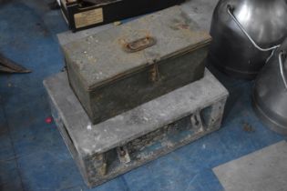 Two Vintage Metal Toolboxes, Smaller Containing Workshop Tools and Accessories