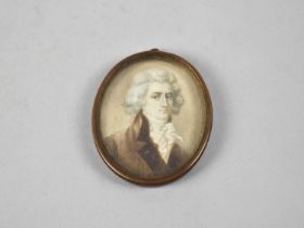 A Georgian Oval Miniature Portrait on Ivory, Back Plate Hand Written 'Viscount Newport', Exemption