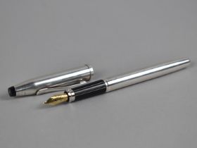 A Cross Silver Cased Fountain Pen with 18ct Gold Nib