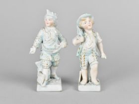 A Pair of Dresden Zodiac Children, Taurus and Cancer, C.1880, 11cm high