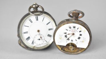 Two Continental Silver Cased Pocket Watches, Both in Need of Attention