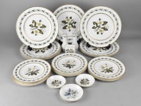 A Collection of Royal Worcester to Comprise Set of Eight Large 'Bernina' Pattern Dinner Plates