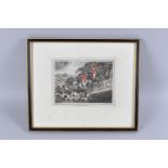 A Late 18th Century Framed Engraving, Fox Hunting, 18.5x14cm