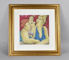 A Framed Limited Edition J. Somerville Print, 'Two's Company', 97/850, Subject, 27cm Square and