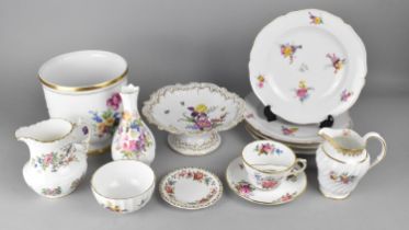 A Collection of Floral Decorated Ceramics to Comprise Set of Four Hand Painted Floral Burst