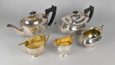 A Silver Plated Three Piece Tea Service to Comprise Teapot, Milk Jug and Sugar Bowl together with