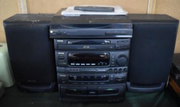 An Aiwa Compact Disc Stereo System and Speakers, Model Z-1100