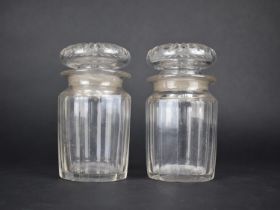 A Pair of Chemist's Glass Storage Jars, 15cms High