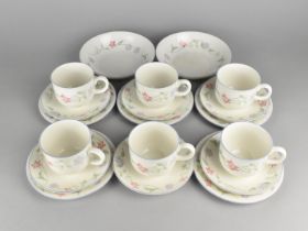 A Royal Doulton Expressions Summer Carnival Pattern Tea Set to Comprise Six Cups, Six Saucers,