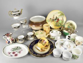 A Collection of Various Ceramics to Comprise Tea for Two Porcelain Service Decorated with Silhouette