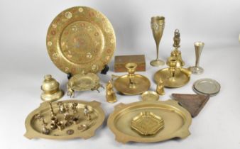 A Collection of Various Metalwares to Comprise Brass Miniatures, Indian Dish, Box etc