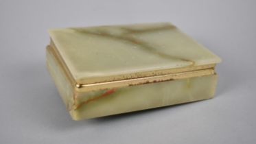 A Mid 20th Century Onyx Cigarette Box with Hinged Lid, 13.5cms Wide