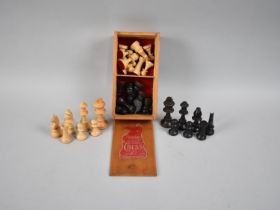 An Mid 20th Century Boxed House Martin Boxwood Staunton Chess Set, Complete, Kings 7.5cms High