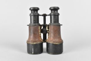 A Pair of Late 19th/Early 20th Century MK V Leather Mounted Binoculars with Rifle Trademark Stamp