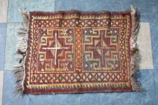 A Vintage Woven Patterned Prayer Mat, 66x52cms