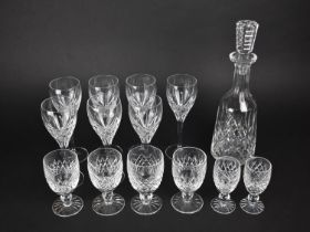 A Collection of Various Waterford Crystal Glass to Comprise Set of Seven Stemmed Glasses, Decanter