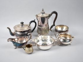 A Collection of Edwardian and Later Silver Plate to include Gravy Boat, Teapot, Jugs Etc