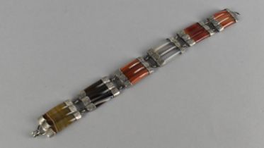 A Fine Silver and Scottish Agate Bracelet, C.1900