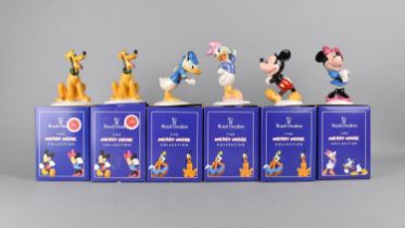 A Set of Six Royal Doulton The Mickey Mouse Collection Figures (Two with Glued Repair)