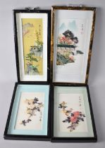 A Collection of Oriental Framed Relief Pictures