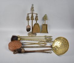 A Collection of Various Vintage Metalwares to include Toasting Forks, Fire Irons, Chestnut