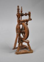 A Miniature Model of a 19th Century Spinning Wheel, Working Order, 19cms High