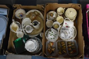 Two Boxes of Various Ceramics, Teawars, Mugs, Dishes etc