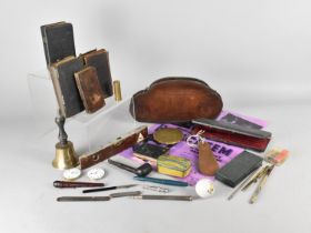 A Collection of Vintage Sundries to Comprise Leather Purse in the Form of a Car, Watch Movements,