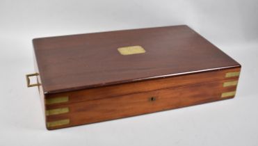 A Good Quality Late Victorian Brass Mounted Mahogany Silver Box, Fitted to House a Pair of Silver