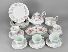 A Collection of Royal Albert to Comprise Blue Heaven Cups and Saucer Blue Heaven, Petit Point Teapot
