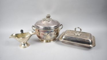 A Collection of Various Silver Plate to include Tureens and Spoon Warmer