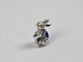 A Miniature Sterling Silver Pin Cushion Modelled as a Rabbit, 3cm high