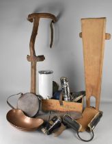 A Collection of Various 19th Century Medical Items to Comprise Leather Mounted Leg Brace, Down