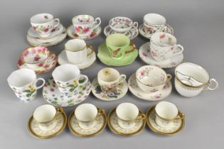 A Collection of Various Cabinet Cups and Saucers to Comprise Royal Doulton Hand Painted Cup and